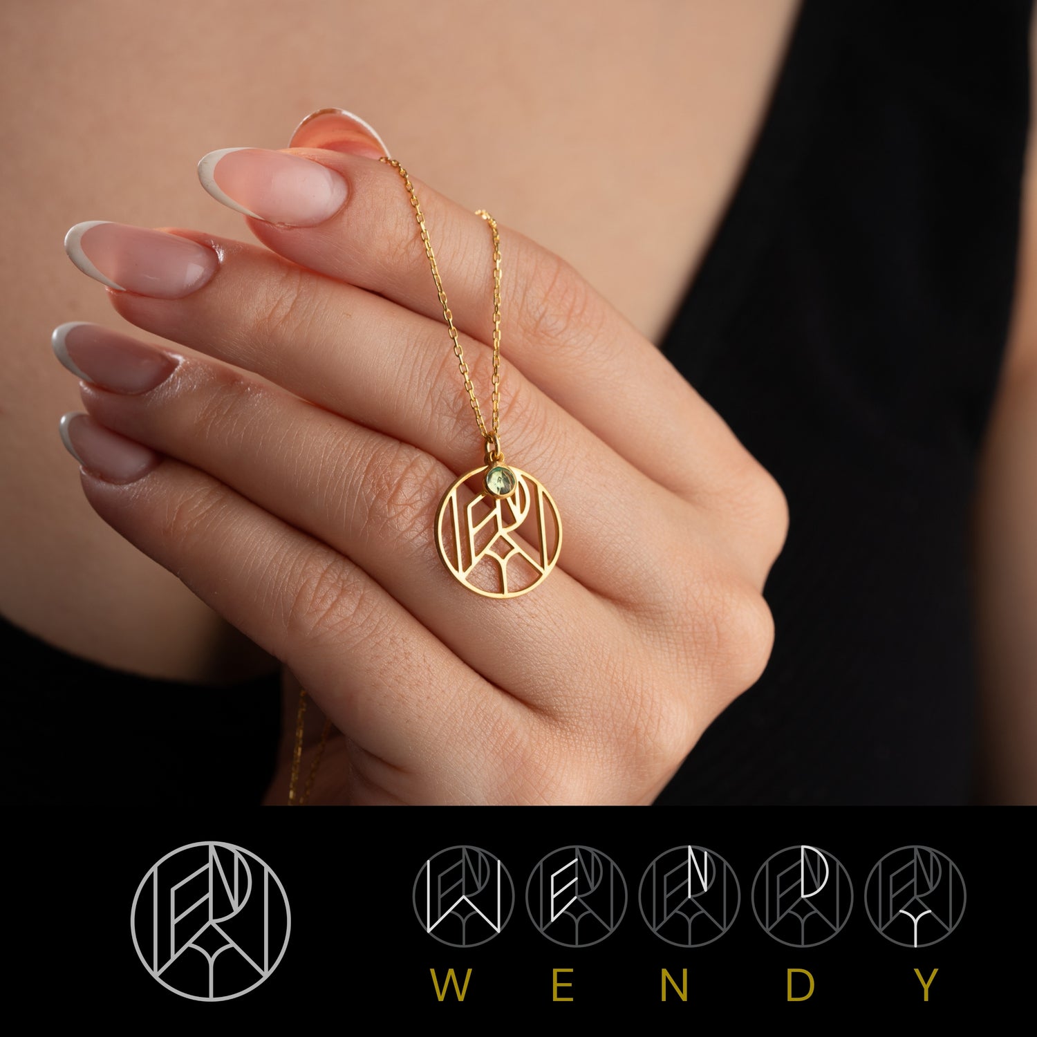 Name Necklace Birthstone