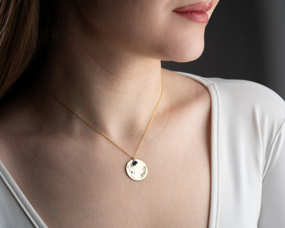 Personalized Disc Necklace Sterling Silver