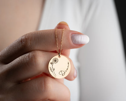 Personalized Disc Necklace Sterling Silver