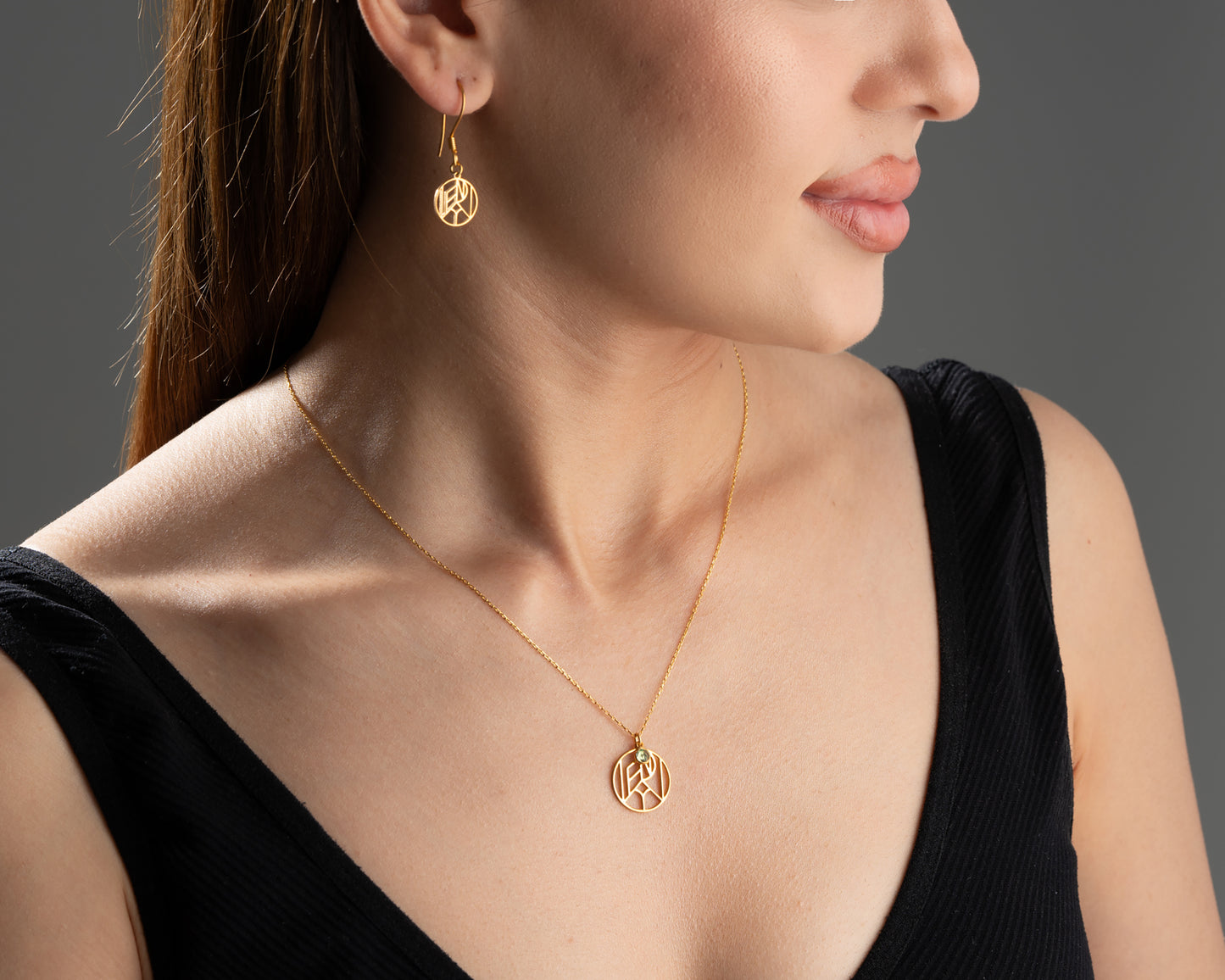 Personalized Name Logo Necklace With Birthstone