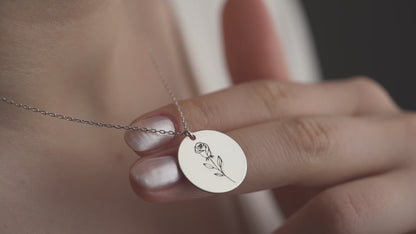 Personalized Disc Necklace Sterling Silver